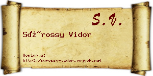 Sárossy Vidor névjegykártya
